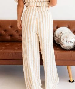 BT MATCHING SETS Becca Striped High Rise Wide Leg Pants