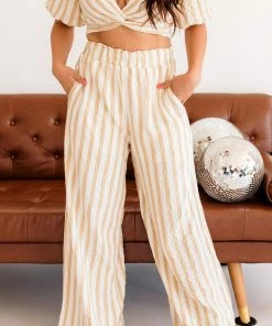 BT MATCHING SETS Becca Striped High Rise Wide Leg Pants