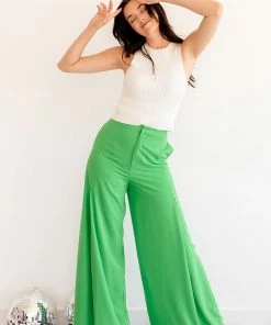 BT Marleigh Wide Leg Trousers- Kelly Green BEST SELLERS
