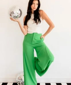 BT Marleigh Wide Leg Trousers- Kelly Green BEST SELLERS