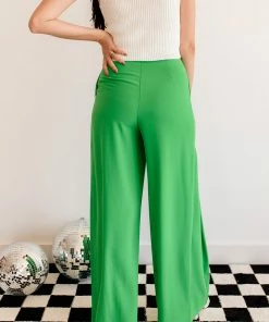 BT Marleigh Wide Leg Trousers- Kelly Green BEST SELLERS