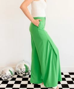 BT Marleigh Wide Leg Trousers- Kelly Green BEST SELLERS