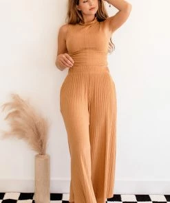 BT Someday Soon Ribbed Tank Top - Camel