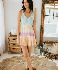 STORIA Cakewalk Tie Dye Tiered Romper RESORT READY