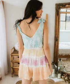 STORIA Cakewalk Tie Dye Tiered Romper RESORT READY