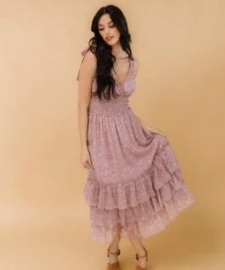 STORIA Yuna Floral Smocked Ruffle Maxi Dress