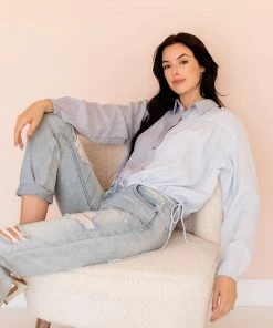 BT Split Decision Button Down Blouse TOPS