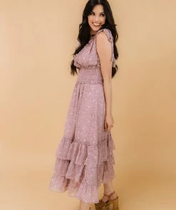 STORIA Yuna Floral Smocked Ruffle Maxi Dress