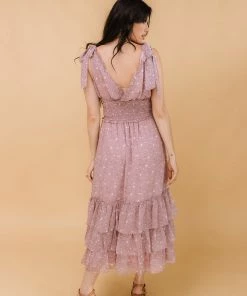 STORIA Yuna Floral Smocked Ruffle Maxi Dress