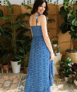 STORIA Catalina Floral High Low Maxi Dress