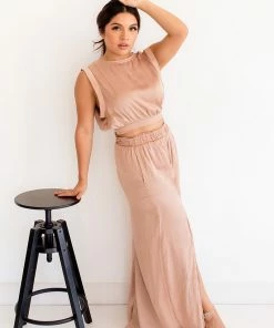 BT Pure Bliss Slit Satin Pants - Blush