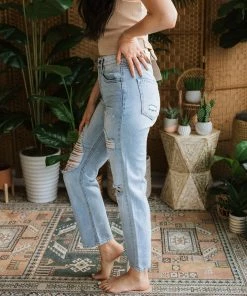 SNEAKPEEK Bailey High Rise Distressed Denim Jeans