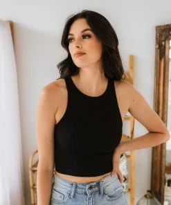 BT Crew Neck Crop Top - Black BEST SELLERS