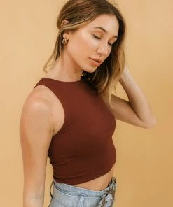 BT Crew Neck Crop Top - Burgundy TOPS