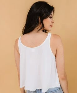 POL Deacon Embroidery Detail Crop Top - Ivory