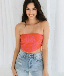 LE LIS Billie Handkerchief Tube Top