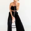 BT Tamra Wide Leg Satin Pants- Black MATCHING SETS
