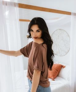 WL TOPS Zuzu Off The Shoulder Top - Burl Wood