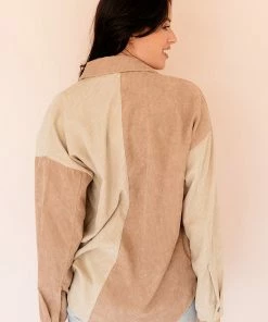 BT Remi Corduroy Color Block Shacket TOPS