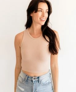 BT TOPS Headstart Seamless Textured Crop Top- Rose