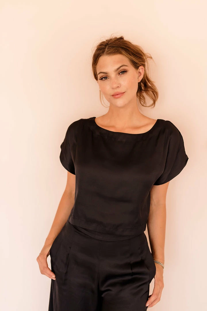 BT Tamra Satin Crop Top - Black BEST SELLERS 3 BT Tamra Satin Crop Top - Black BEST SELLERS
