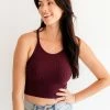 BT Tammy Ribbed Crop Top - Cassis TOPS