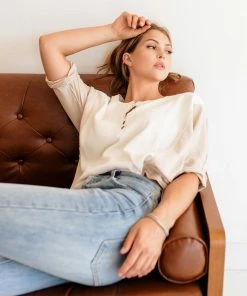 BT Alec Contrast Button Down Top TOPS