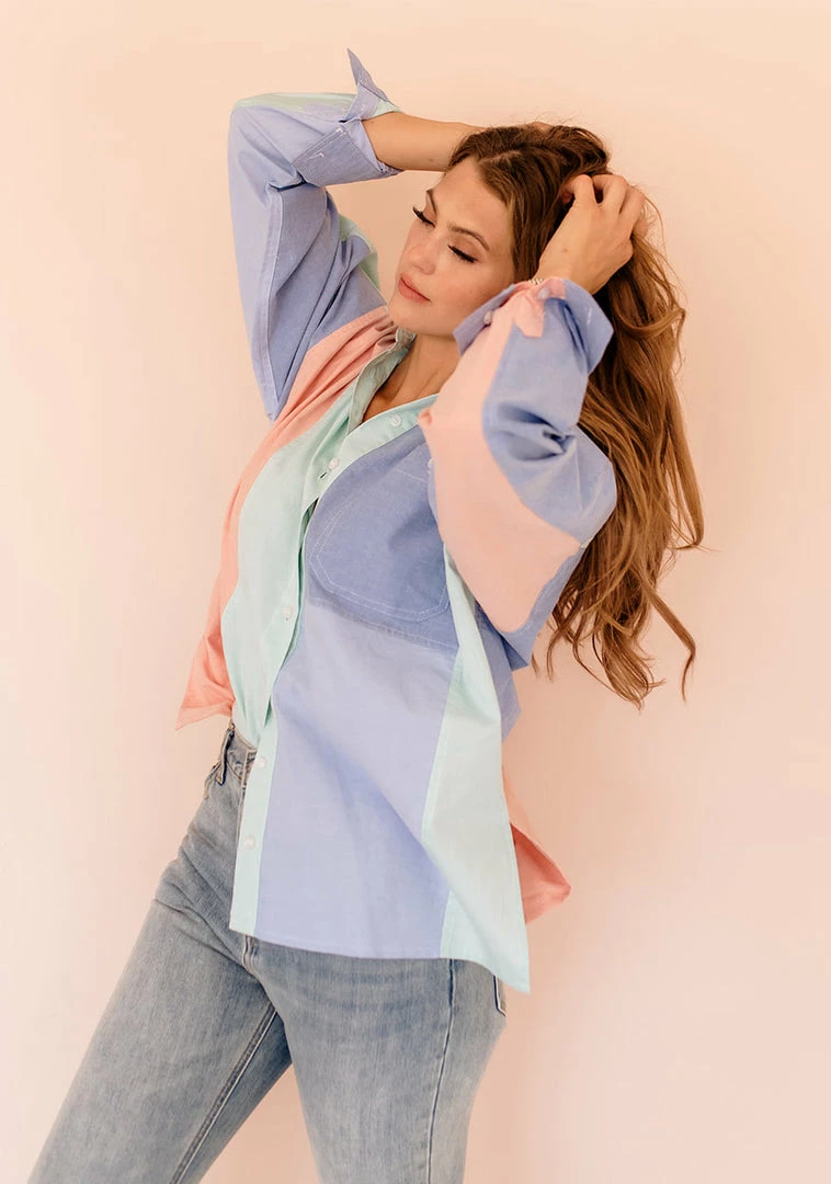 BT Jae Color Block Button Down Top 4 BT Jae Color Block Button Down Top