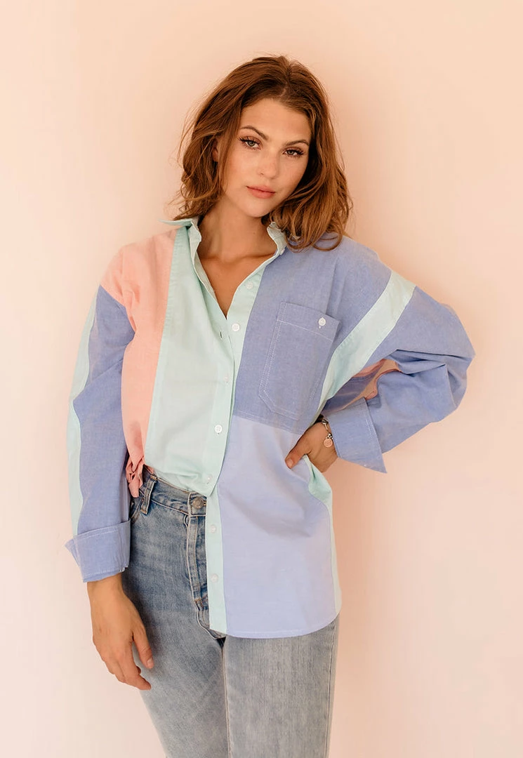 BT Jae Color Block Button Down Top 3 BT Jae Color Block Button Down Top