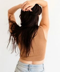 BT Tori Reversible Twist Crop Top - Camel TOPS