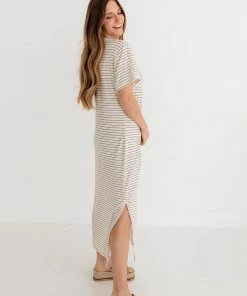 BT Jiya Jersey Striped Twist Front Midi Dress 10 BT Jiya Jersey Striped Twist Front Midi Dress