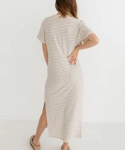 BT Jiya Jersey Striped Twist Front Midi Dress 12 BT Jiya Jersey Striped Twist Front Midi Dress