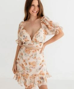 ONE & ONLY COLLECTIVE DRESSES Theodora Floral Cutout Mini Dress