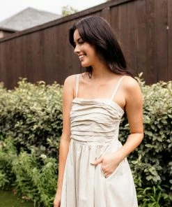 BT Porter Linen Gathered Pocketed Midi Dress 18 BT Porter Linen Gathered Pocketed Midi Dress