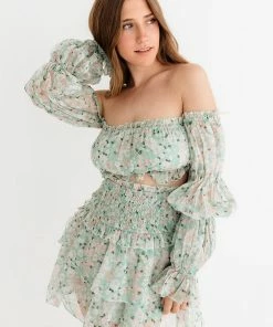 ONE & ONLY COLLECTIVE Paxton Floral Ruffle Crop Top MATCHING SETS