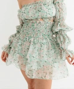 ONE & ONLY COLLECTIVE Paxton Floral Ruffle Crop Top MATCHING SETS