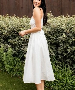 BT Katerina Cotton Cut Out Midi Dress BRIDAL