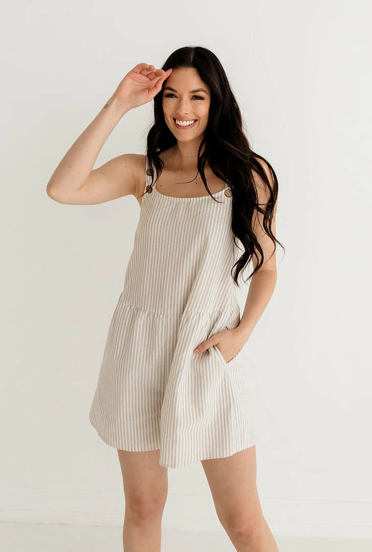 BT Nola Linen Blend Striped Romper ROMPERS + JUMPSUITS 5 BT Nola Linen Blend Striped Romper ROMPERS + JUMPSUITS