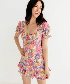 ONE & ONLY COLLECTIVE Lucia Floral Cut Out Ruffle Dress DRESSES 12 ONE & ONLY COLLECTIVE Lucia Floral Cut Out Ruffle Dress DRESSES