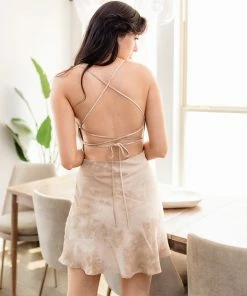 BT Sonya Tie Dye Cowl Neck Slip Dress