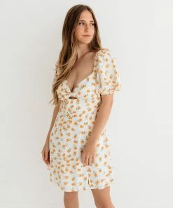 ONE & ONLY COLLECTIVE Katia Floral Twist Front Cutout Mini Dress