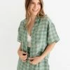 LE LIS MATCHING SETS Ryan Checkered Button Down Top