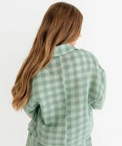 LE LIS MATCHING SETS Ryan Checkered Button Down Top