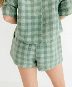 LE LIS MATCHING SETS Ryan Checkered High Rise Shorts