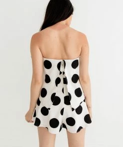 DO + BE COLLECTION Laura Polka Dot Pocketed Strapless Romper 9 DO + BE COLLECTION Laura Polka Dot Pocketed Strapless Romper