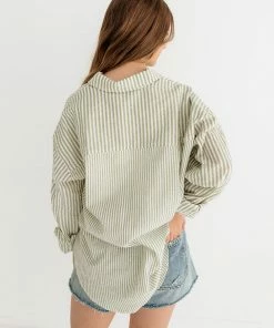 BT TOPS Ralph Pinstripe Button Down Top