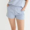 HEY SON Milani Gingham Elastic Waist Shorts - Sky