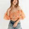 ONE & ONLY COLLECTIVE Holloway Floral Smocked Crop Top TOPS