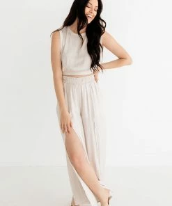 BT BRIDAL Pure Bliss Slit Satin Pants - Pearl 18 BT BRIDAL Pure Bliss Slit Satin Pants - Pearl