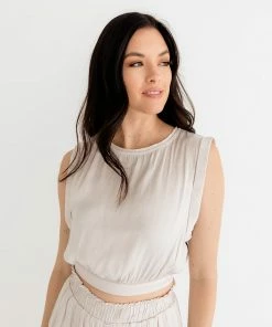 BT Pure Bliss Satin Crop Top - Pearl MATCHING SETS